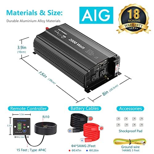 Inversor de Corriente 2000Watt Onda Sinusoidal Pura - Imagen 3