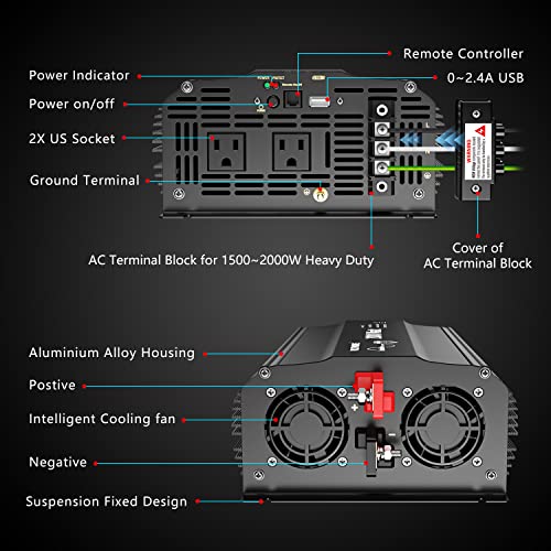 Inversor de Corriente 2000Watt Onda Sinusoidal Pura - Imagen 4