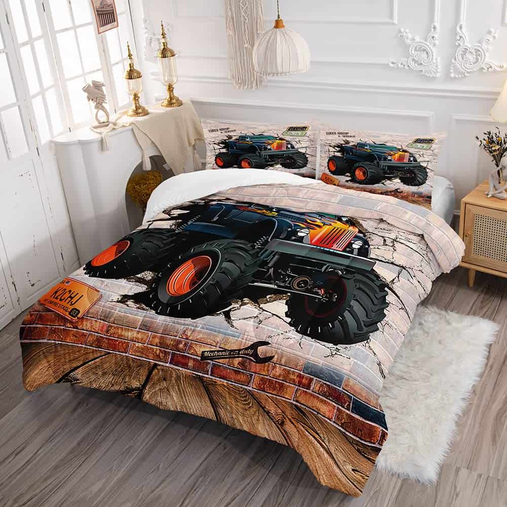 Colcha impresa para camión todoterreno 3D DYcolor, 3 piezas - Imagen 3