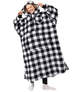 Manta con Capucha PAVILIA para Mujeres Blanca, Manta Sherpa