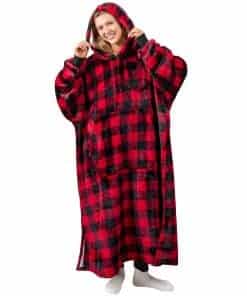 Manta con Capucha PAVILIA para Mujeres Roja, Manta Wearable