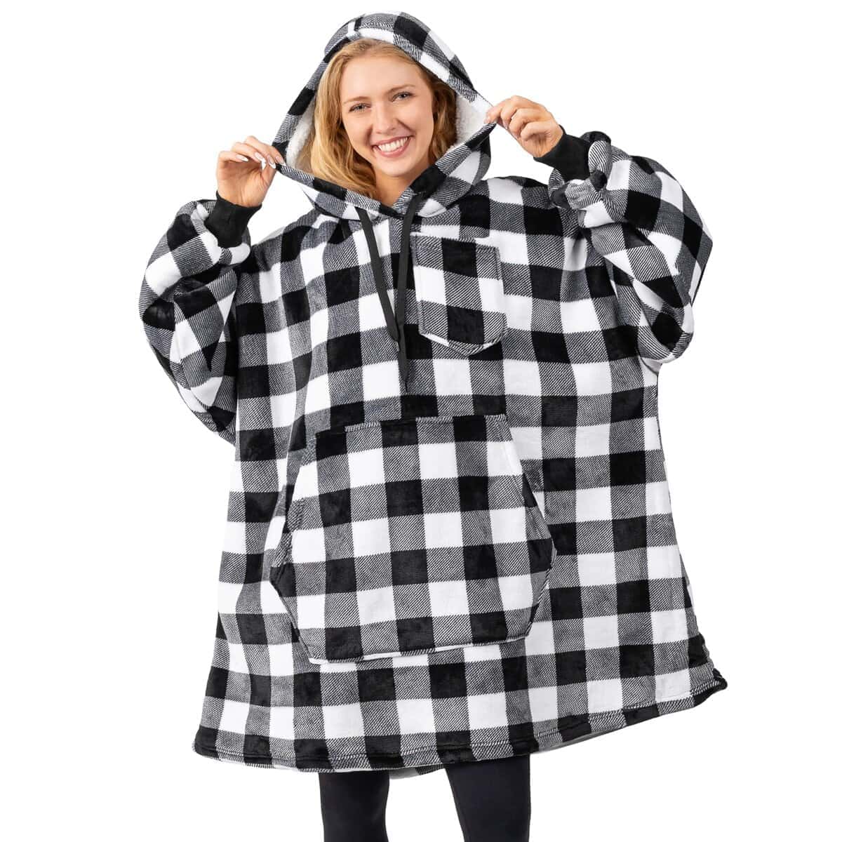 Manta con capucha PAVILIA para mujer Blanco, Manta vestible