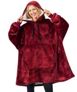 Manta con Capucha PAVILIA para Mujeres Borgoña, Manta