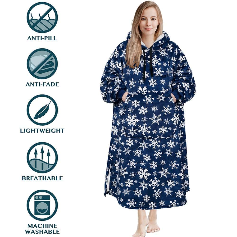 Manta con Capucha PAVILIA para Mujeres Azul, Manta con - Imagen 10