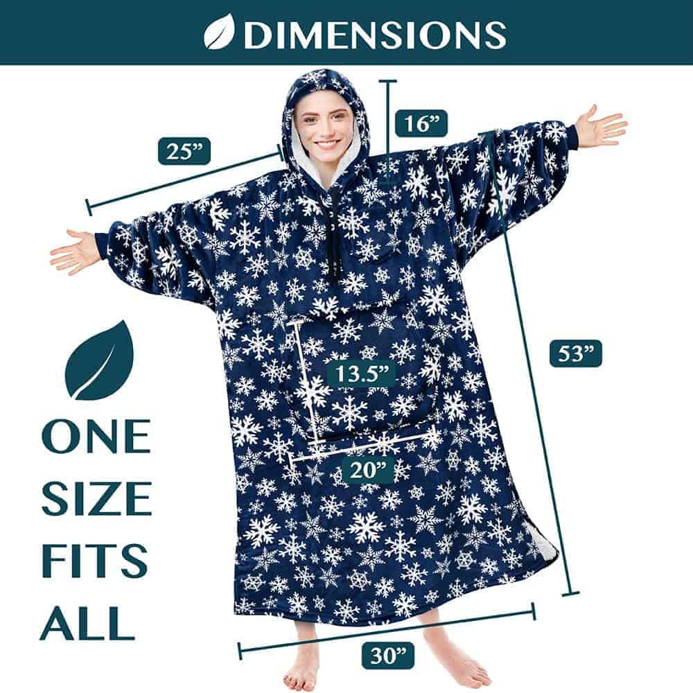 Manta con Capucha PAVILIA para Mujeres Azul, Manta con - Imagen 8