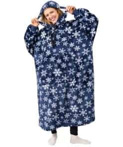 Manta con Capucha PAVILIA para Mujeres Azul, Manta con