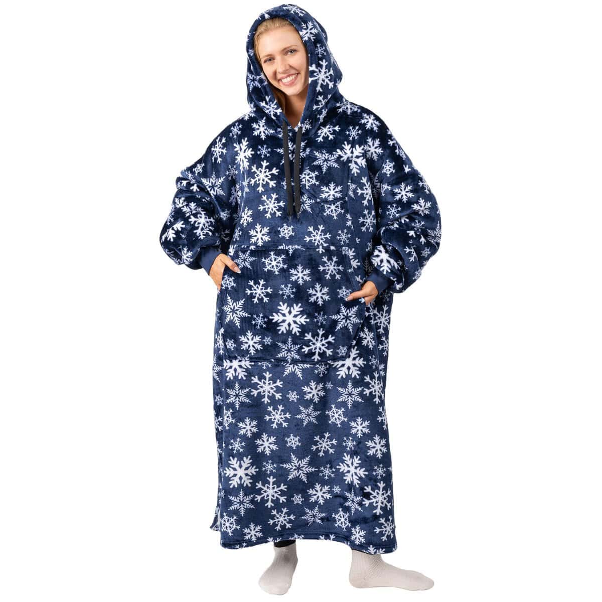 Manta con Capucha PAVILIA para Mujeres Azul, Manta con - Imagen 6