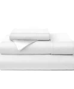 Juego de sábanas 100% Rayón derivado de bambú -Blanco