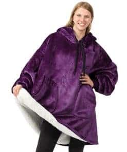 Manta con capucha PAVILIA para Mujer Morado, Manta portátil