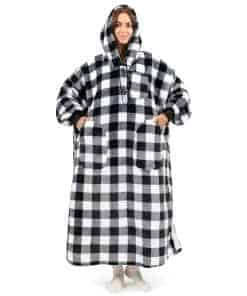 Manta con capucha PAVILIA para mujeres blanco, Manta