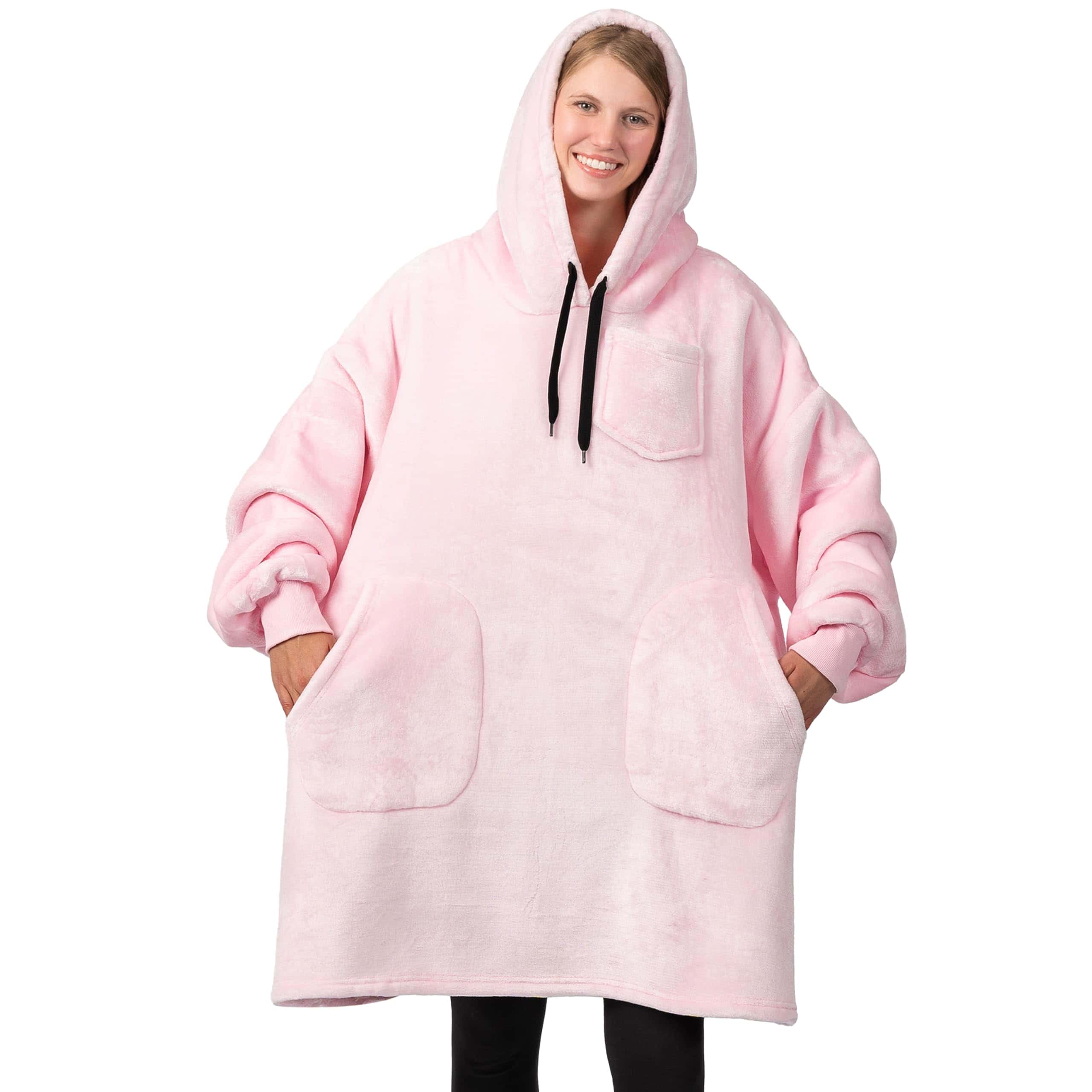 Manta con capucha PAVILIA para mujeres Rosa, Manta poncho
