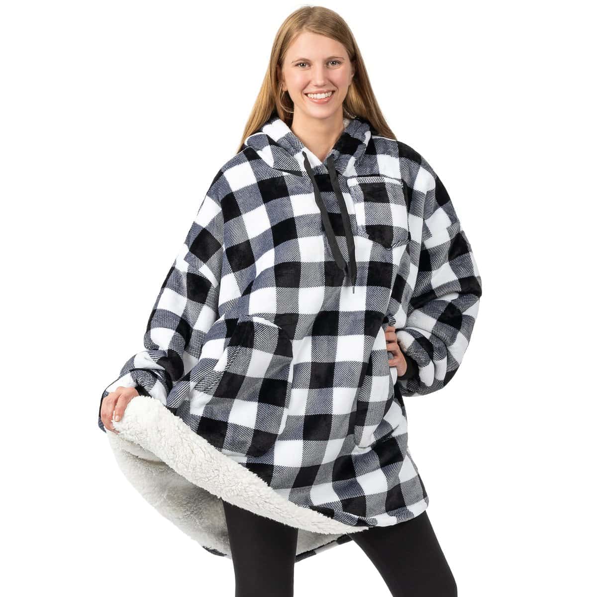 Manta con capucha PAVILIA para mujeres Blanco, Manta