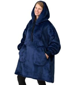 Manta con capucha PAVILIA para mujeres Azul Marino, Manta