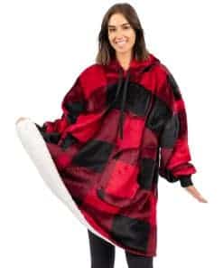 Manta con capucha PAVILIA para mujer Roja, Manta de