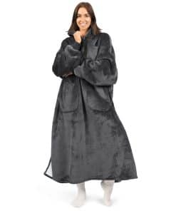 Manta con capucha PAVILIA para mujeres Gris, Manta wearable