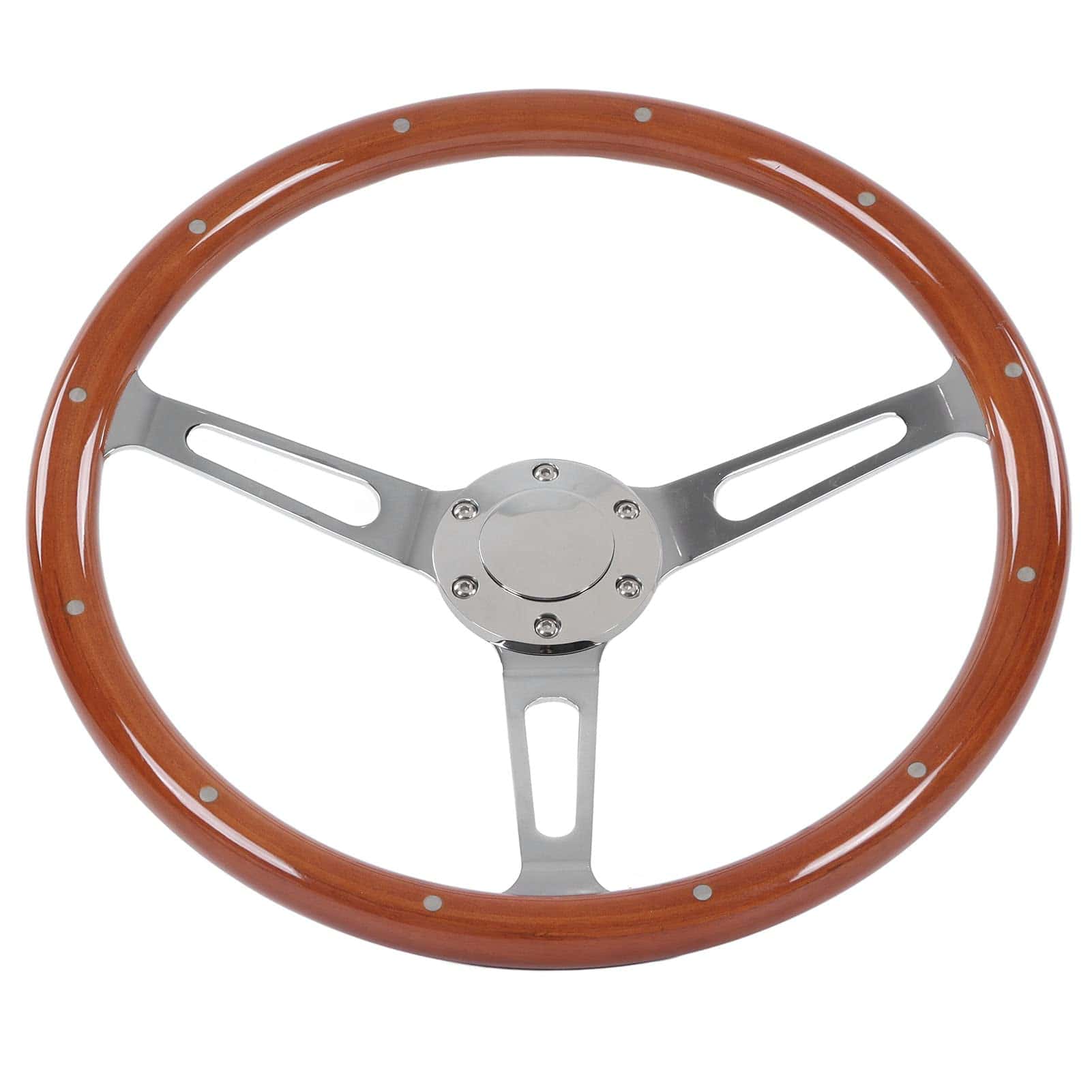 Volante Clásico, 380mm/15in Volante de Madera Universal con