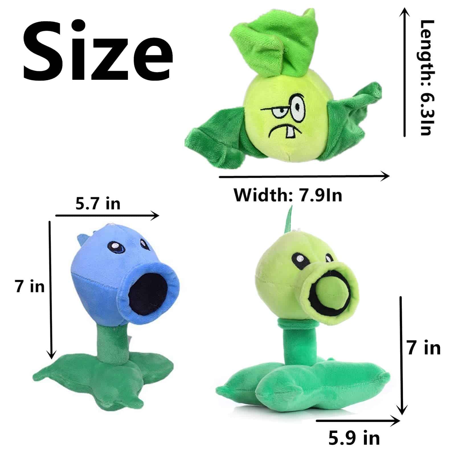 6 PCS Juego de Peluches de Plantas y Zombies Plantas - Imagen 4