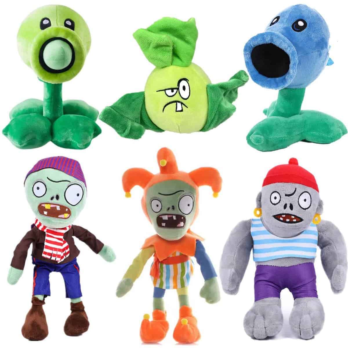 6 PCS Juego de Peluches de Plantas y Zombies Plantas
