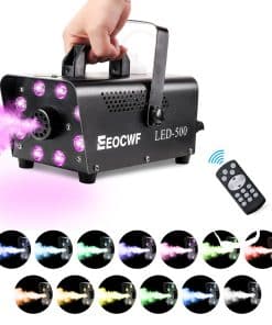Máquina de Humo Portátil, 500W Máquina de Humo con 8 LED y