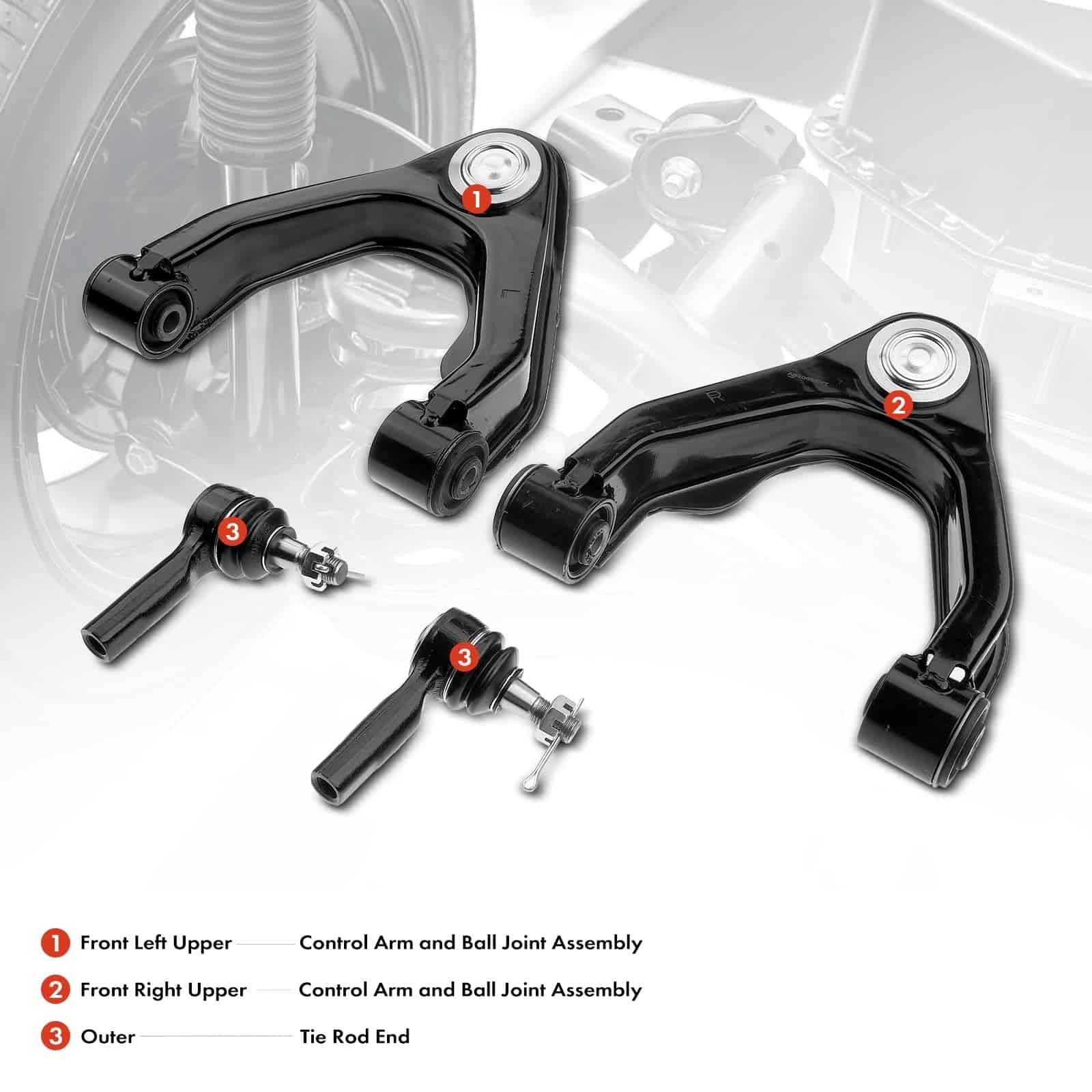 Conjunto de 4 Piezas Premium, Brazo de Control Superior - Imagen 3