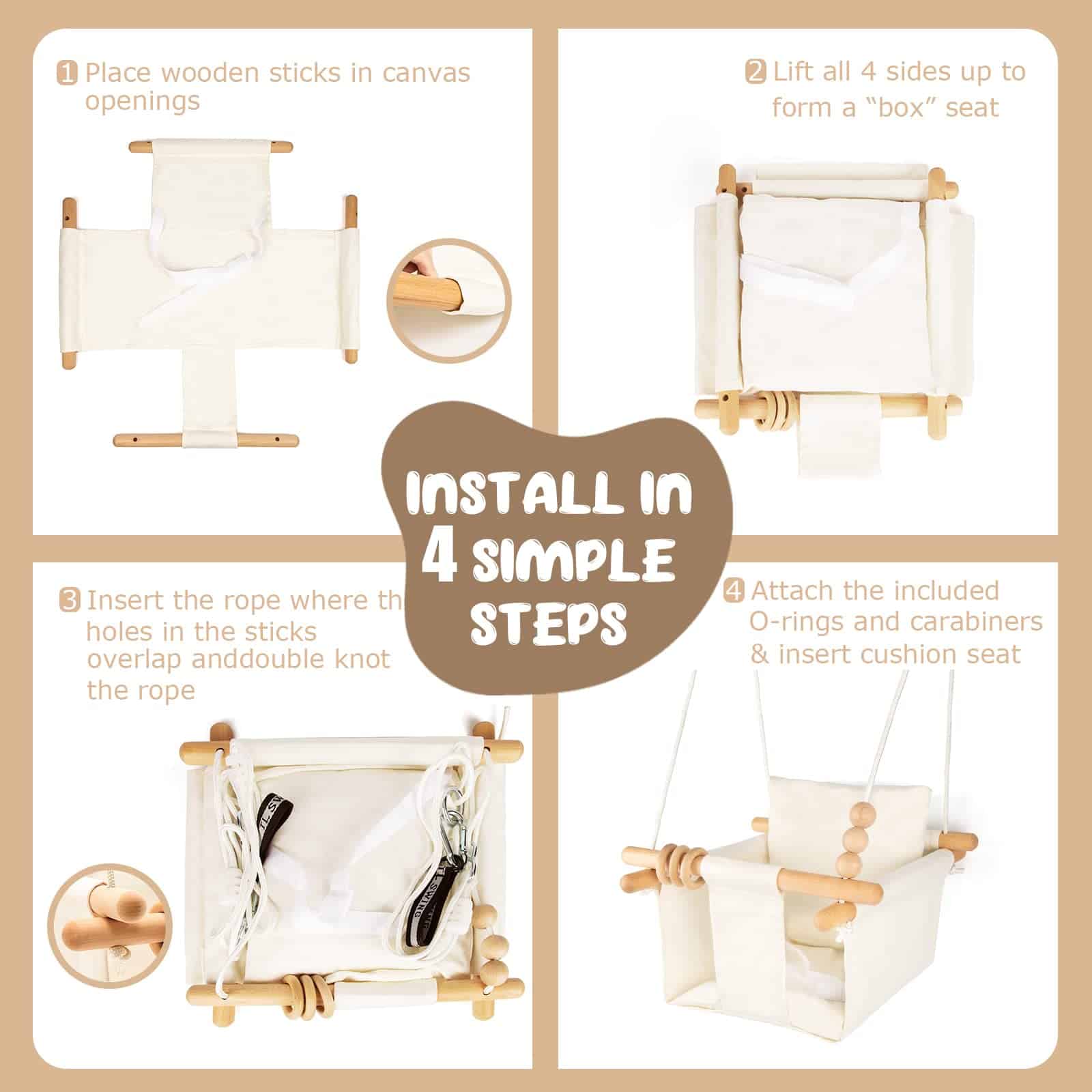 Columpio para Bebés Tislly para Exterior e Interior con - Imagen 6