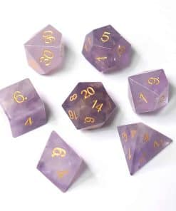 Conjunto de 7 Dados de Amatista Natural para Juegos de Rol