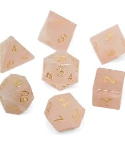 Set de Dados de Gemas de Cuarzo Rosa 7 Piezas D&D Set de