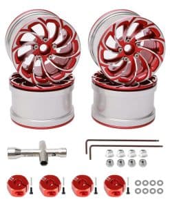 Rchobbytop 4PCS Ruedas de Llanta de Aluminio de 2.2