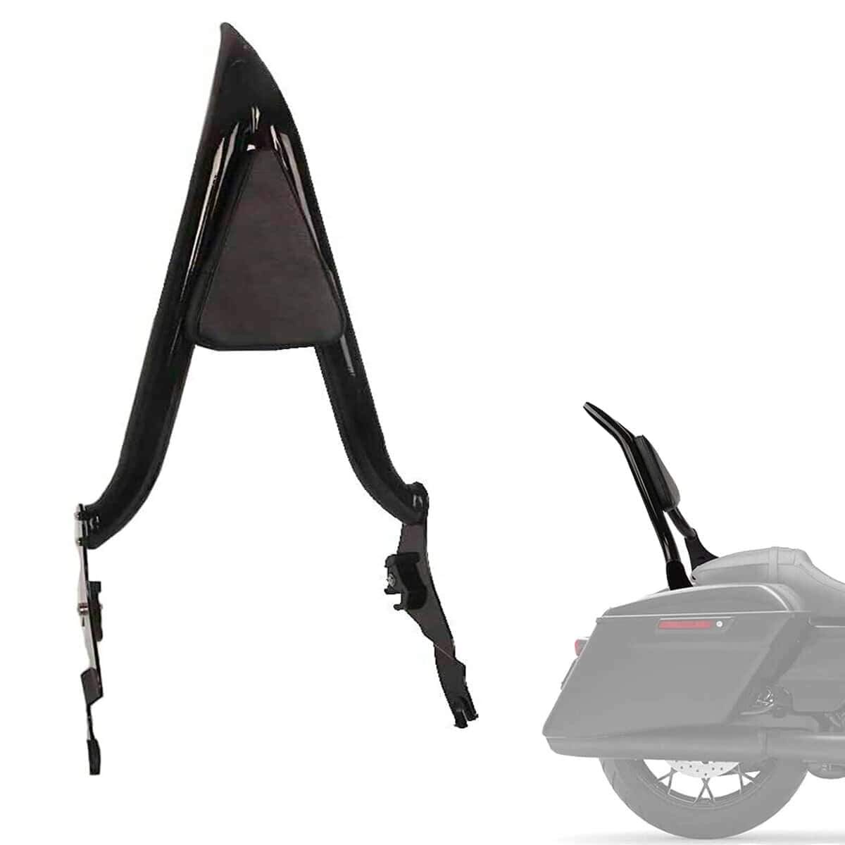 26" Sissy Bar Negro de Altura, Respaldo de Pasajero