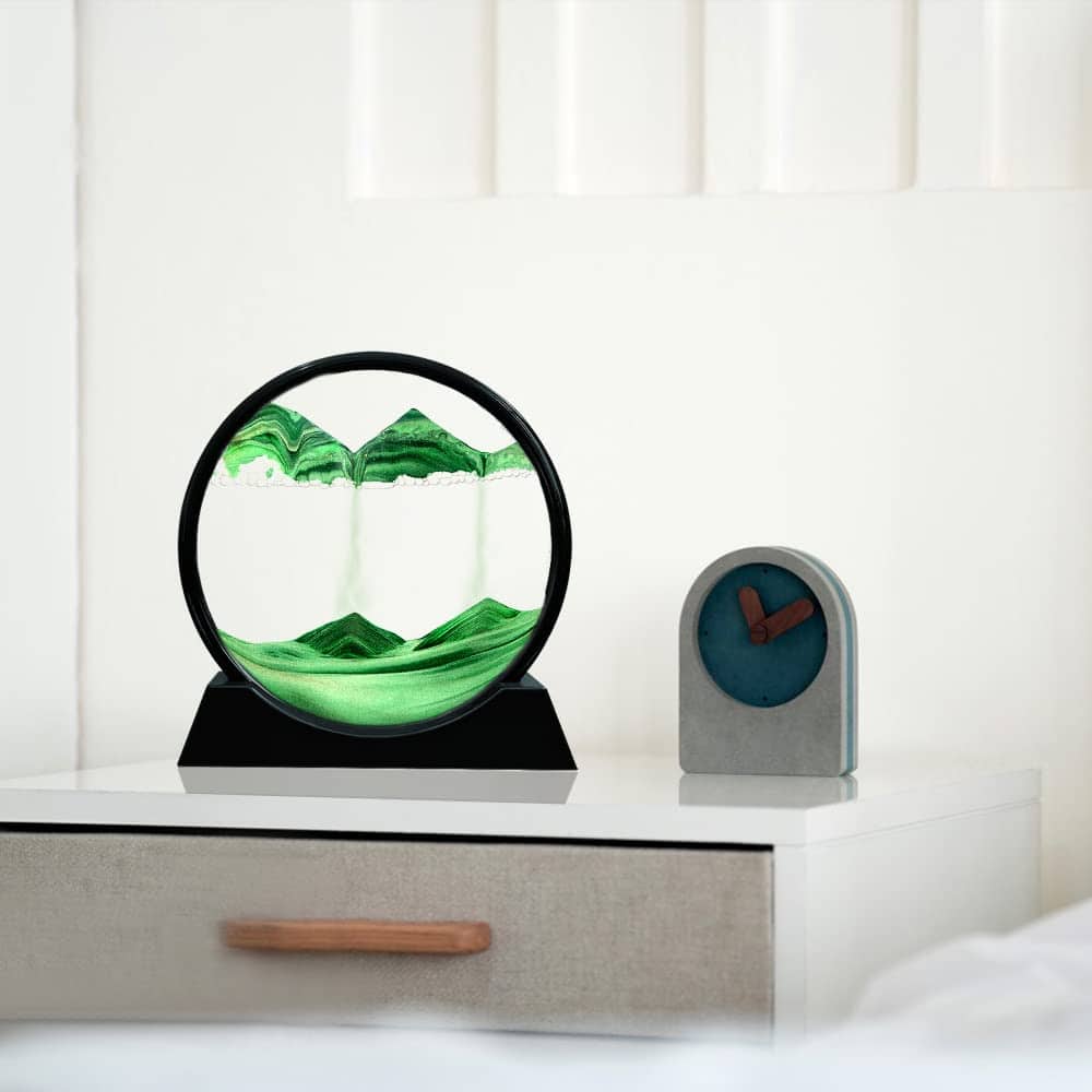 Cuadro de arte de arena en movimiento en vidrio redondo 3D - Imagen 8