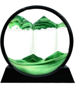 Cuadro de arte de arena en movimiento en vidrio redondo 3D