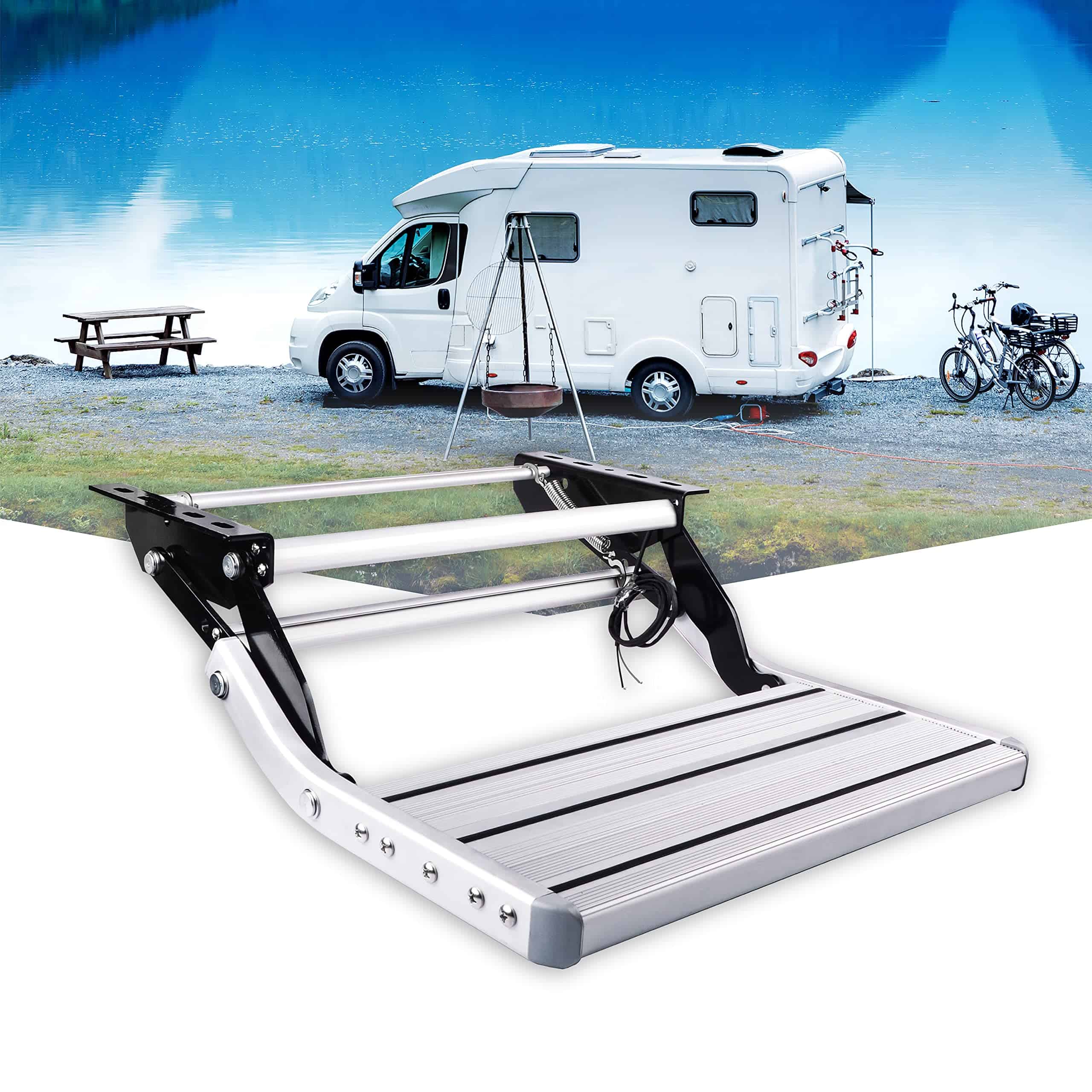 Escalón manual plegable de aleación de aluminio con luz - Imagen 8