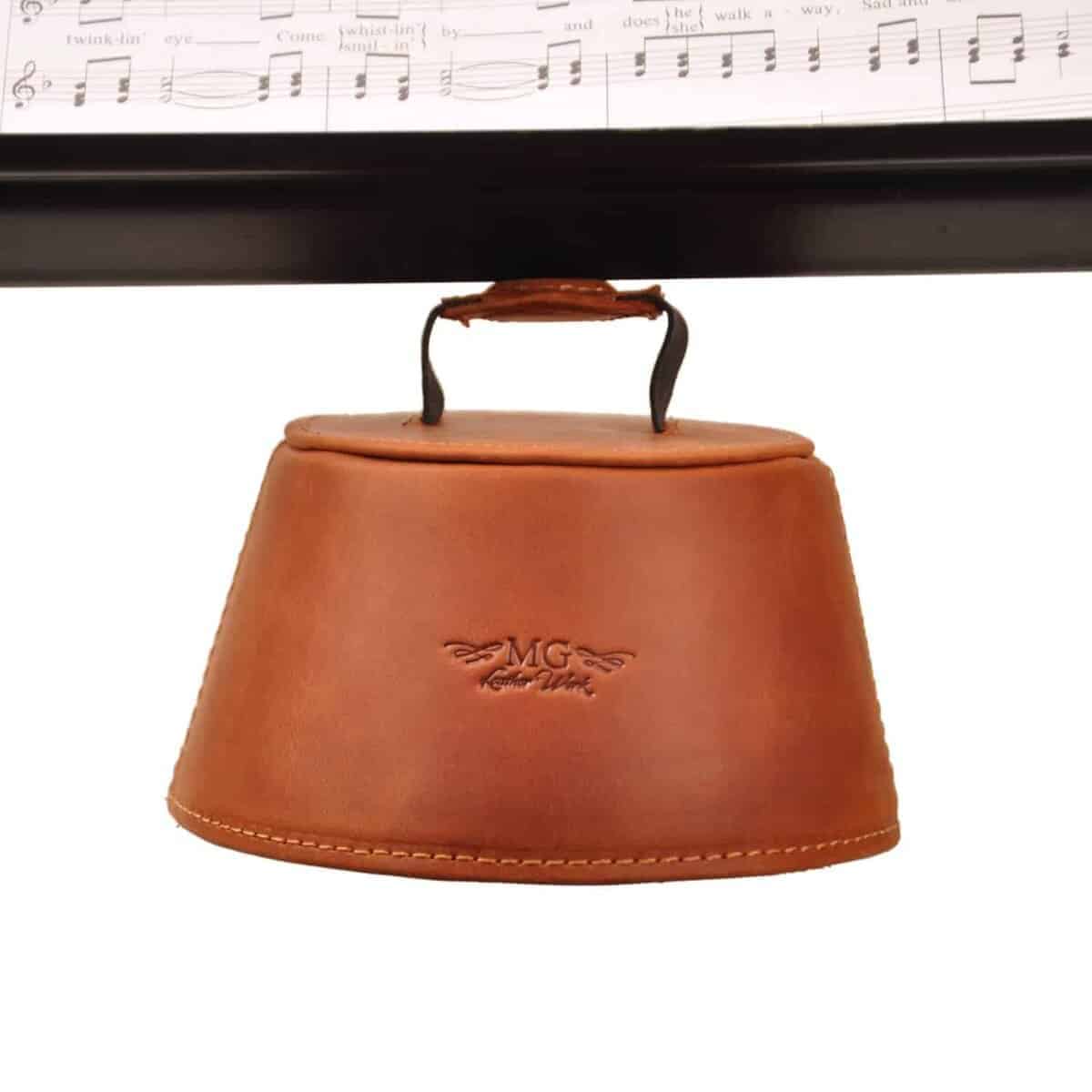 Mute de trompeta de cuero MG Leather Work, ligero con imán, - Imagen 4