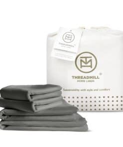 Juego de sábanas de bambú de rayón -Gris oscuro