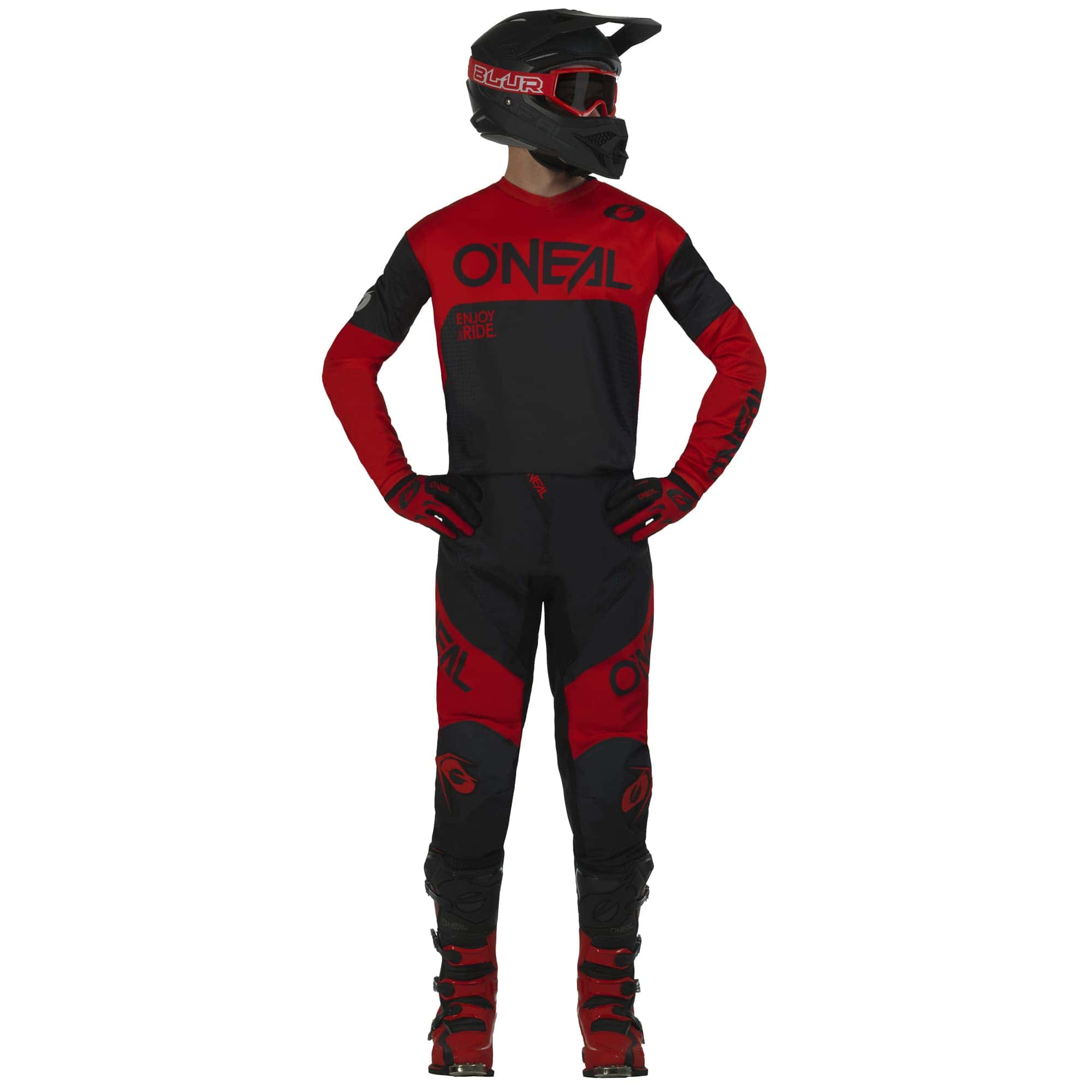 Pantalones O'NEAL Element Racewear V23 Negro/Rojo, 28 - Imagen 4