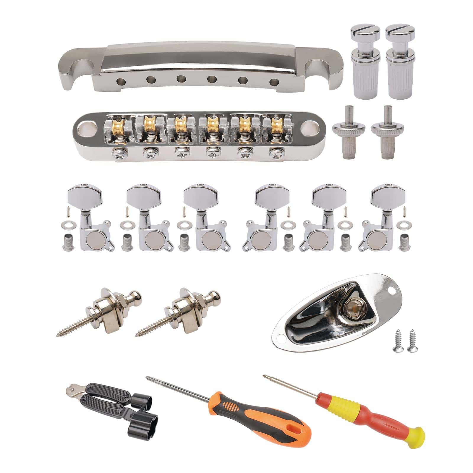 Puente de cola de guitarra Unxuey Silver 6 string Guitar