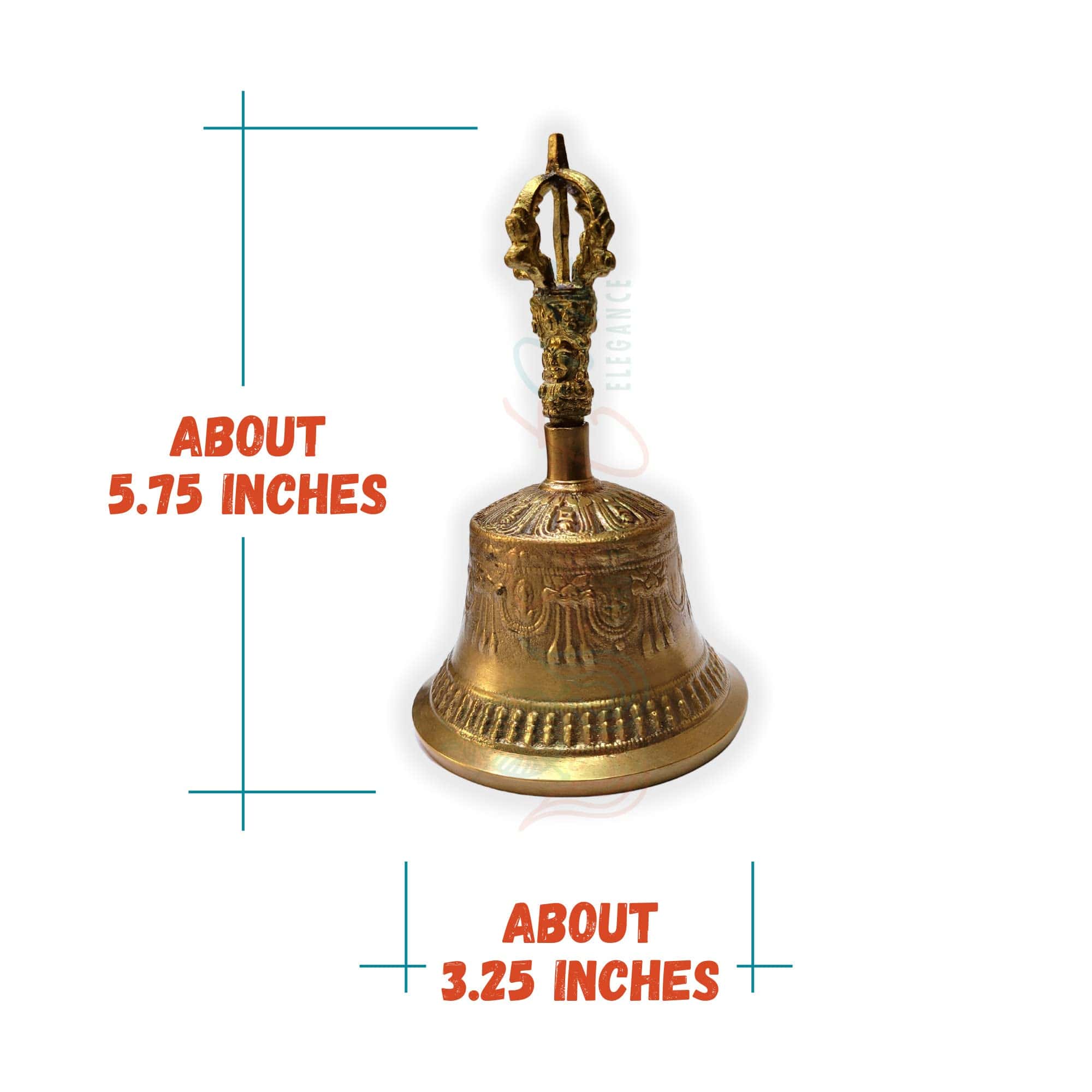 Campana de Mano Sólida y Resistente de Latón Antiguo Sweet - Imagen 7