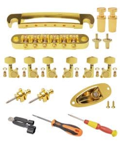 Puente de Cola Unxuey de Oro para Guitarra de 6 Cuerdas,