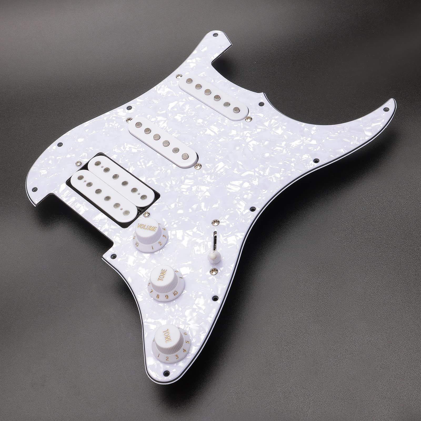 Unxuey 11 Hole Loaded Guitar Pickguard SSH con Pastilla - Imagen 6