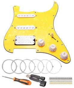 Unxuey 11 Hole Prewired HSH Pickguard Plate with Pickups, 4