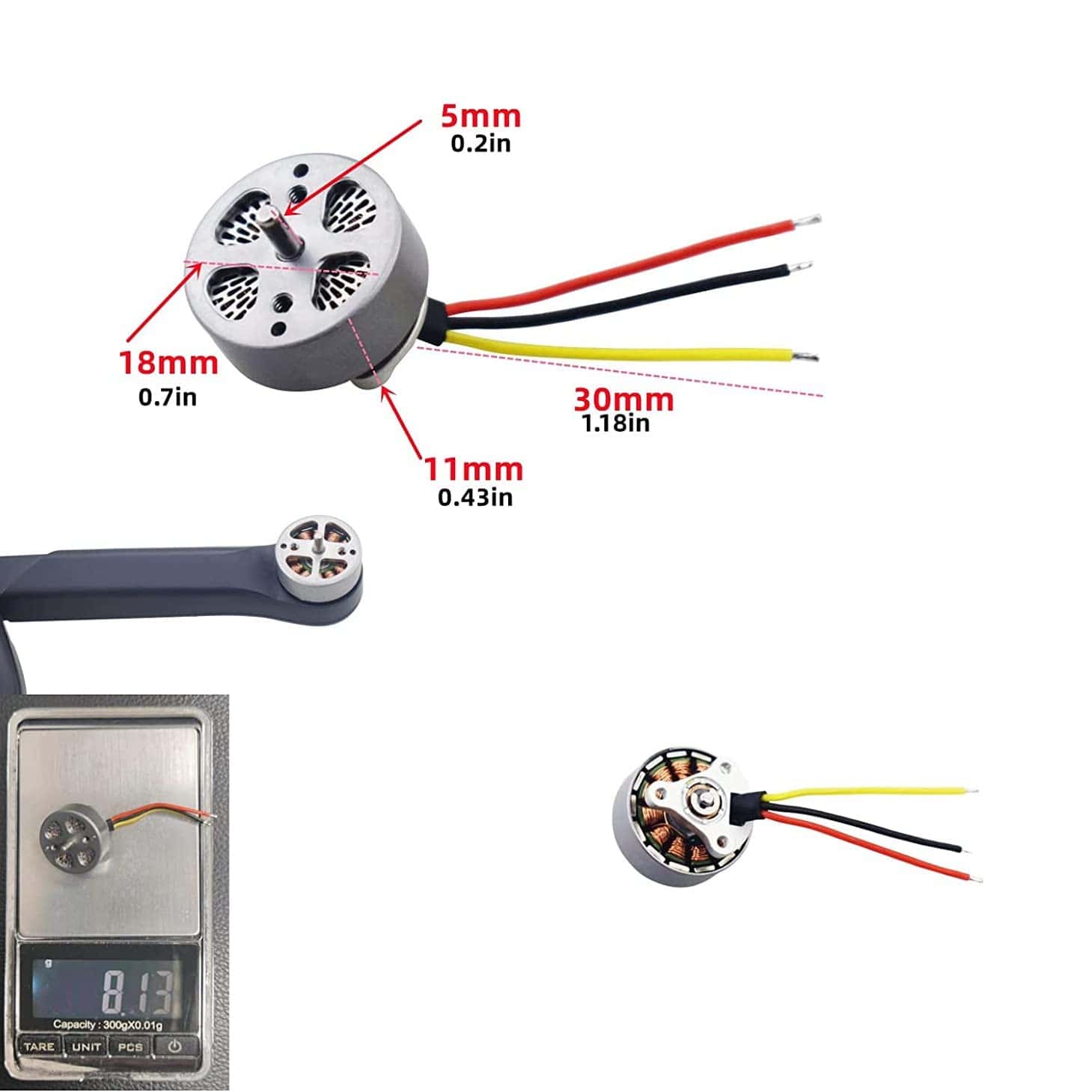 Accesorios 2PCS Motor sin Escobillas de Drone Quadcopter - Imagen 3