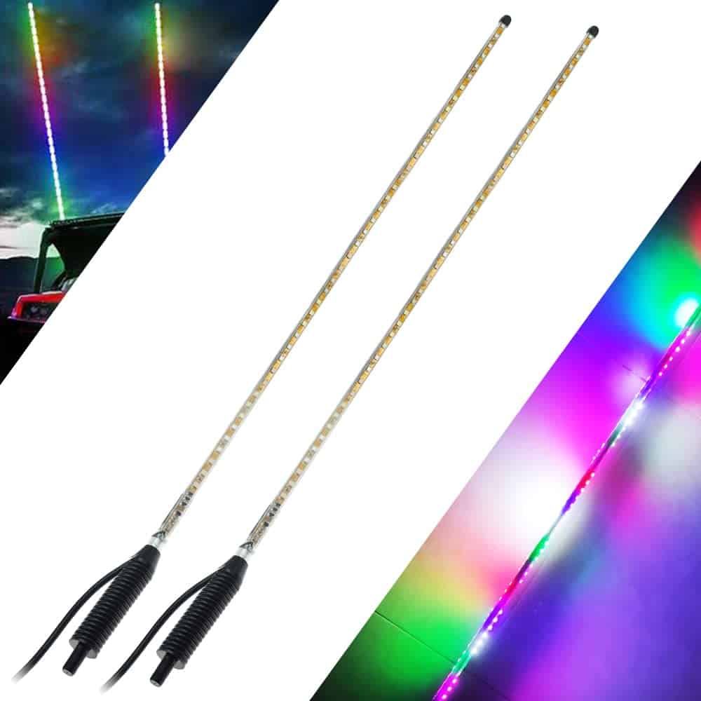 YEORO 2pcs Luces de Antena LED RGB, Doble Tiras de LED