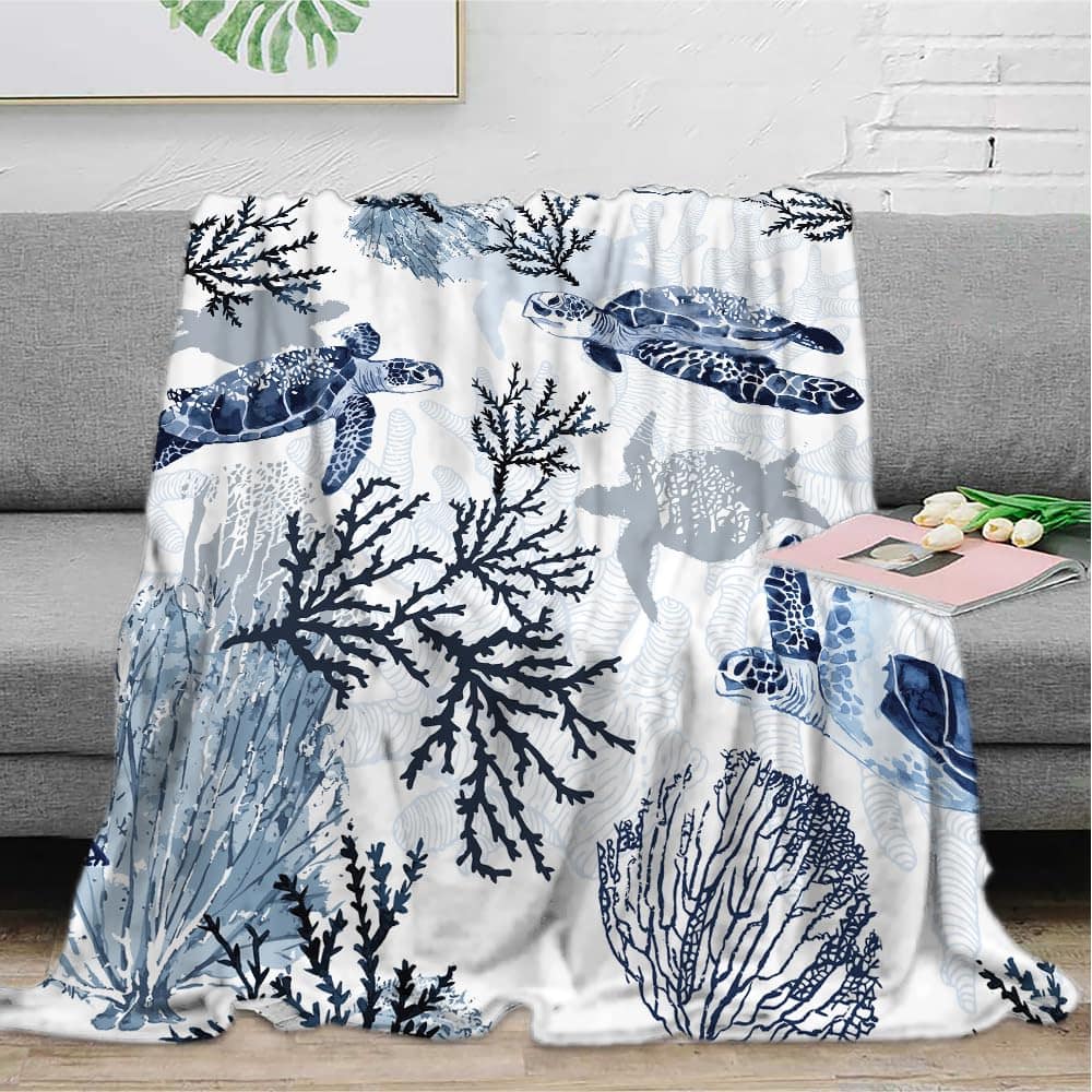 Manta de felpa con estampado de tortugas marinas Mundo - Imagen 4