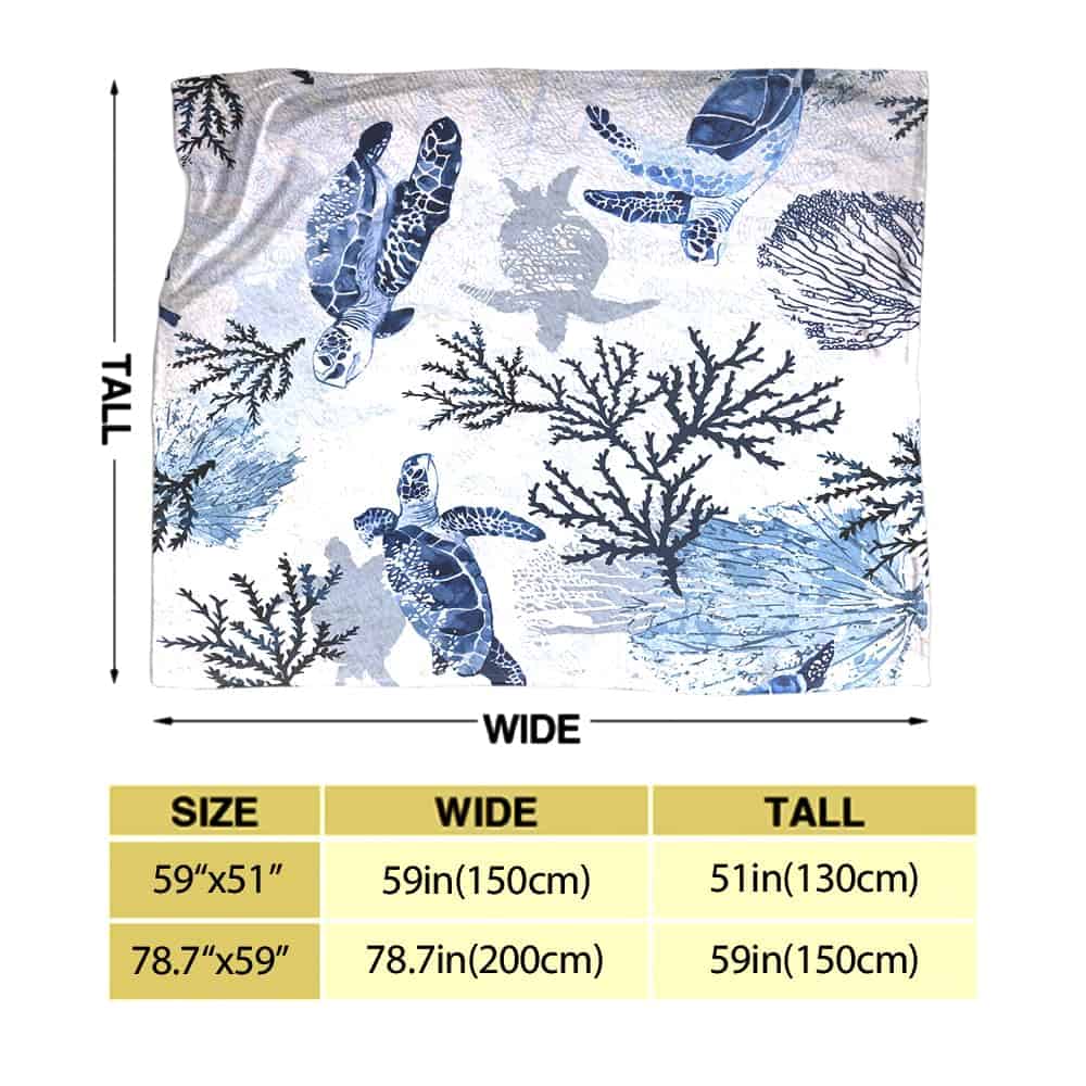 Manta de felpa con estampado de tortugas marinas Mundo - Imagen 6