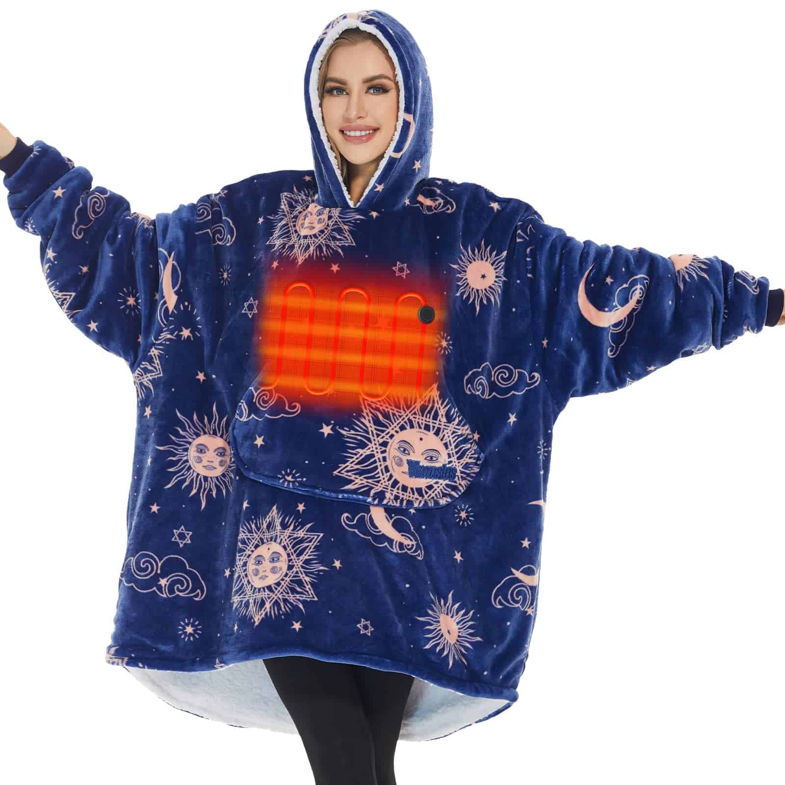 Manta con capucha con calefacción Venustas con paquete de