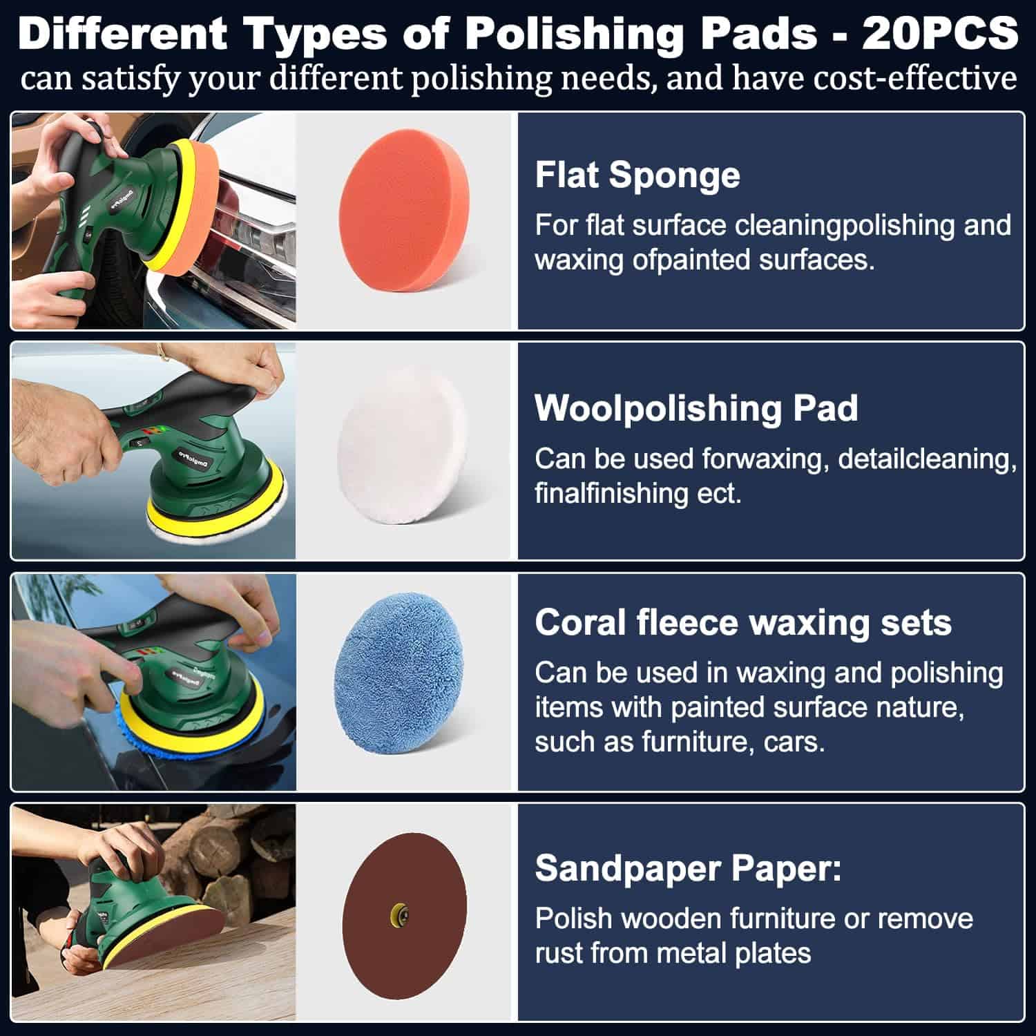 Pulidora de Coche Inalámbrica, Kit de Pulido de Coche - Imagen 6