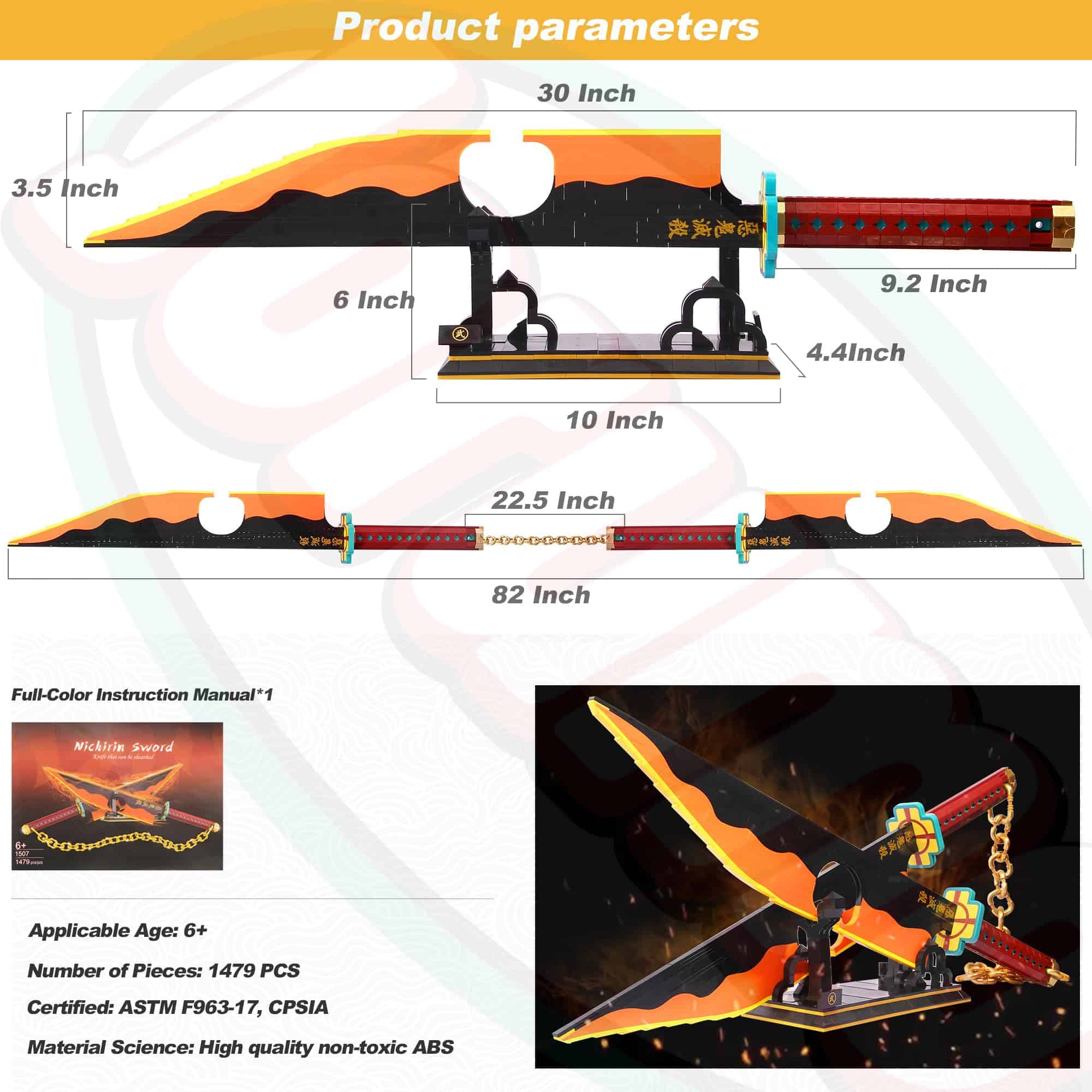 Jorumo Demon Slayer Sword Building Set, Espada de Doble - Imagen 6