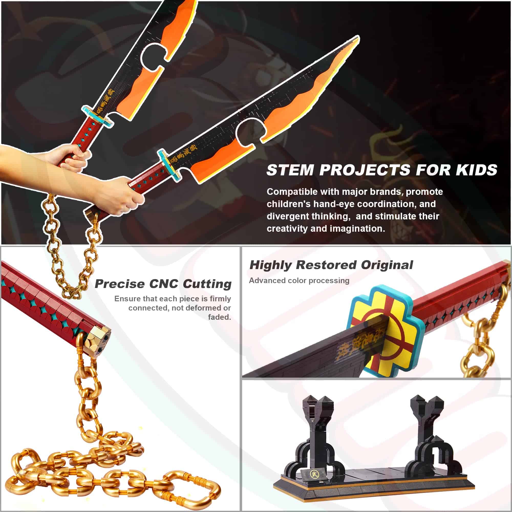 Jorumo Demon Slayer Sword Building Set, Espada de Doble - Imagen 3