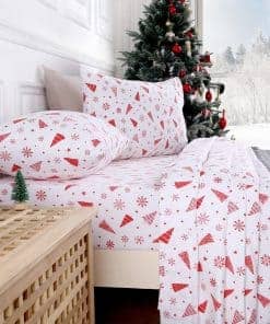 Juego de sábanas de franela de Navidad CAROMIO para cama