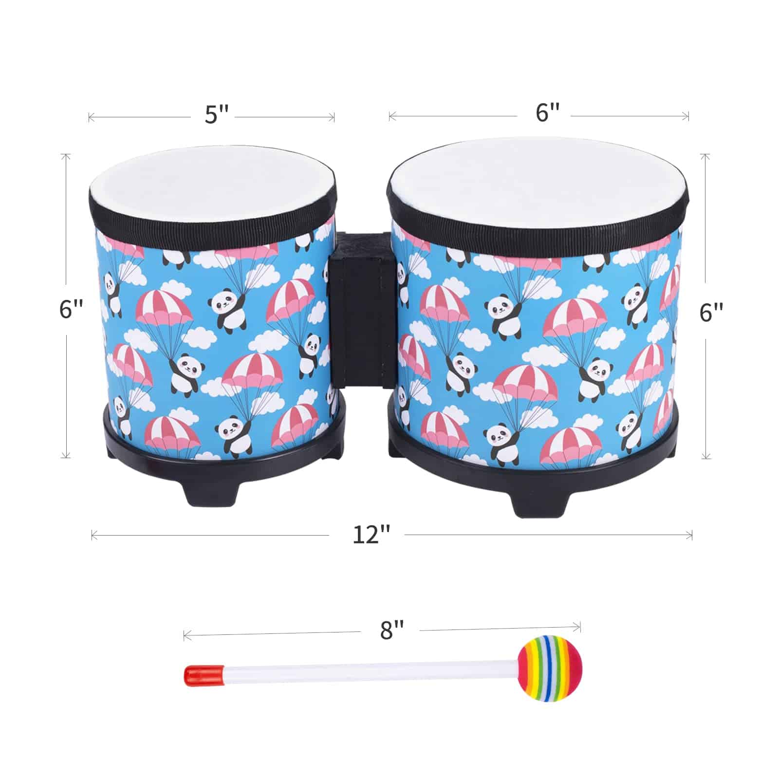 Set de tambores de suelo bongo para niños: Instrumento de - Imagen 5